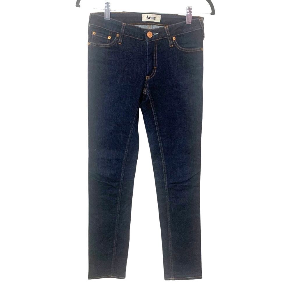 ACNE Kex‎ Soft Raw Dark Wash Skinny Low Rise jeans 27 x 28